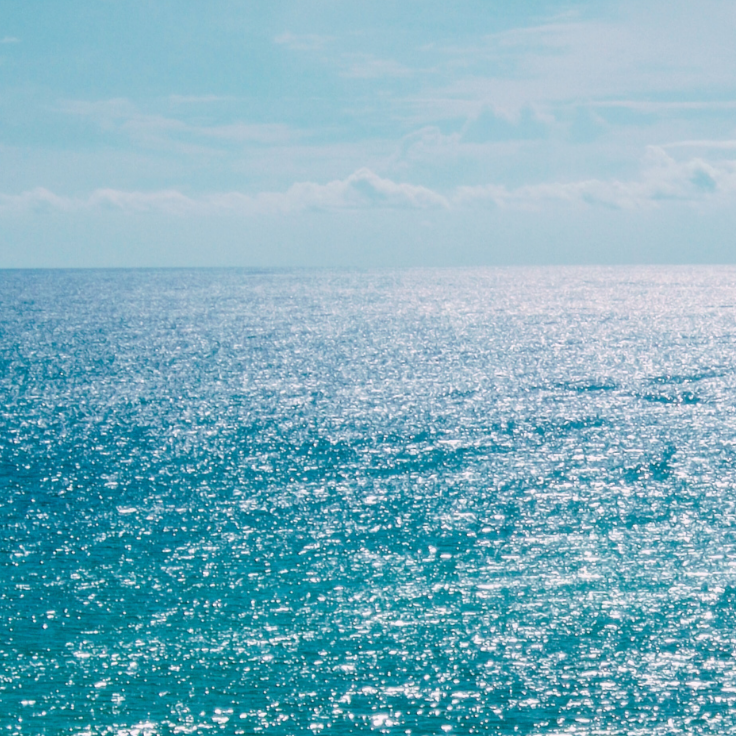 vivi & vela denim inspiration - serene ocean view with sparkling blue water