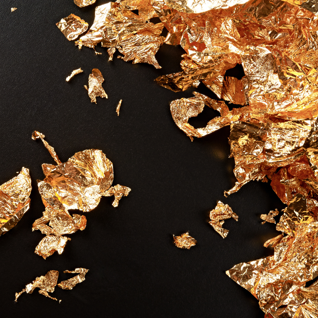 vivi & vela lapis lazuli inspiration - delicate gold leaf fragments with textured details